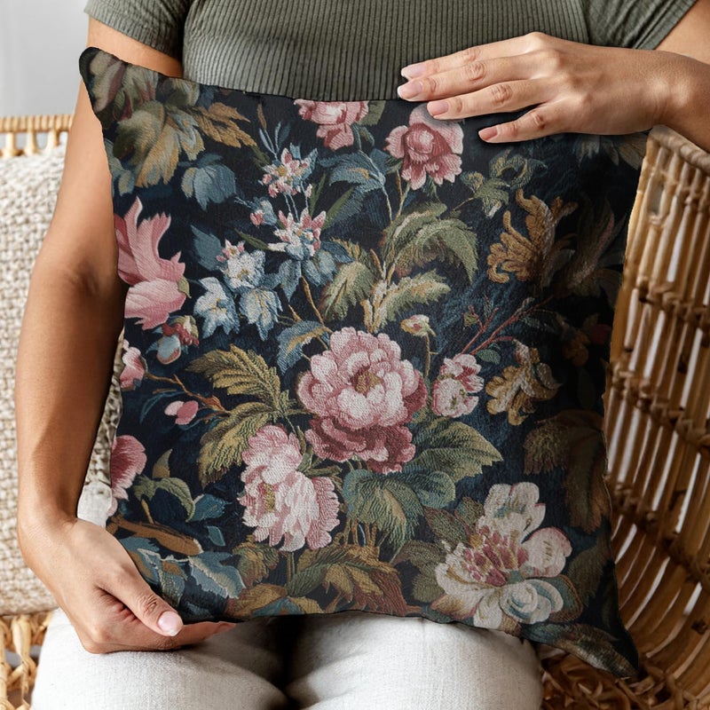 RBAFAO Vintage Floral Throw Pillow Covers, Vintage Flower Pattern Double Sided Cushion Cover, Indoor and Outdoor Home Art Decor Pillowcase for Sofa or Bedroom Decor 18x18inches (Pink Flower, 18x18inches) - Image 5